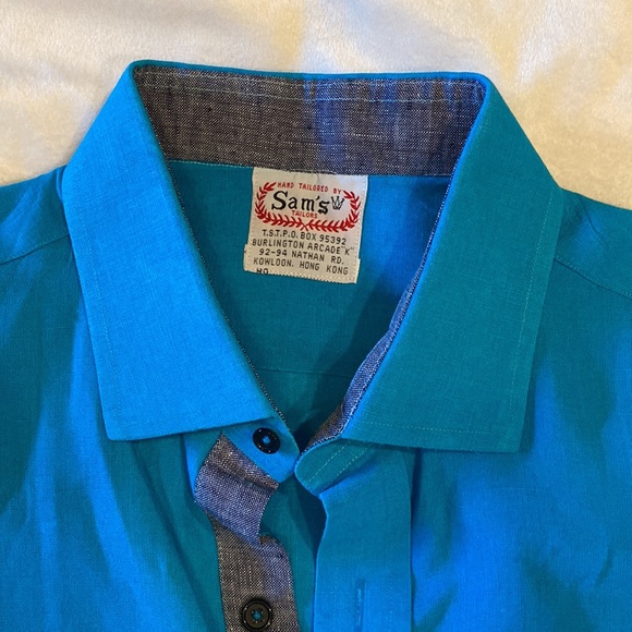 Sam’s Tailor men’s linen button down with roll up sleeves - Picture 2 of 4